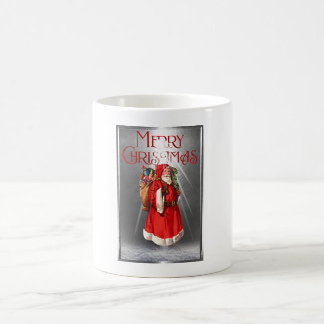 Frohe Weihnachten Vintag Weihnachtsdesign Verwandlungstasse (Mittel)
