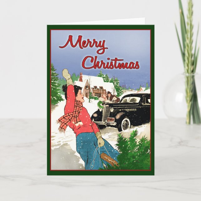 Frohe Weihnachten - Vintage 1930er Jahre (Vorderseite)