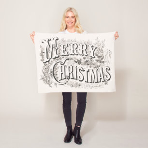 Frohe Weihnachten, Vintage Currier & Ives (Bericht Fleecedecke