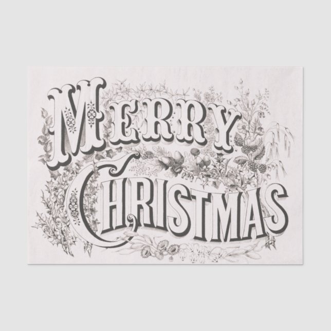 Frohe Weihnachten, Vintage Currier & Ives (Bericht Seidenpapier (Vorderseite)