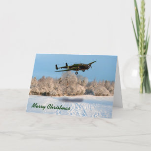 Frohe Weihnachten Vintage-Flugzeugkarte
