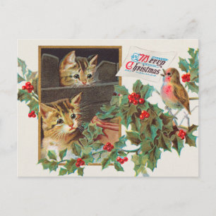 Frohe Weihnachten Vintage-Illustration 1911 Postkarte