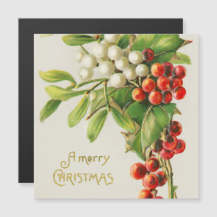Frohe Weihnachten Vintage-Kirsche Magnetkarte