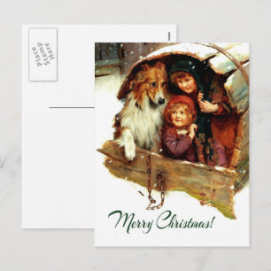 Frohe Weihnachten . Vintage Kunst