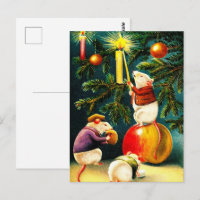 Frohe Weihnachten. Vintage Lustige Mäuse