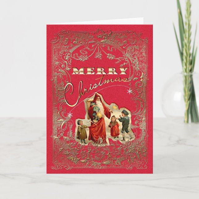Frohe Weihnachten Vintage Ornament - Grußkarte (Vorderseite)