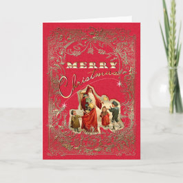 Frohe Weihnachten Vintage Ornament - Grußkarte
