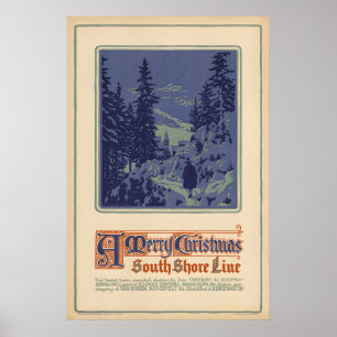 Frohe Weihnachten Vintage-Reiseposter - Süd Poster