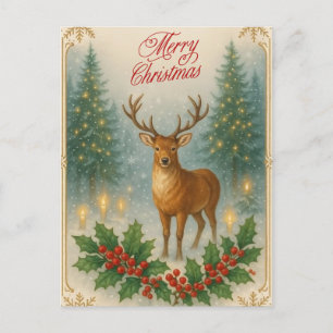 Frohe Weihnachten Vintage Rentier, Stechpalmenbeer