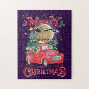 Frohe Weihnachten Vintage roter Santa-LKW