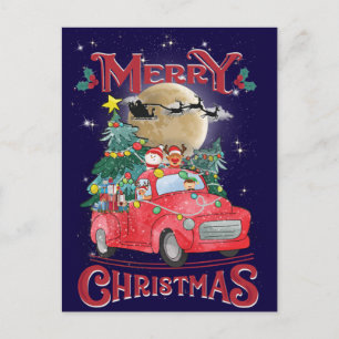 Frohe Weihnachten Vintage roter Weihnachtsmann-LKW