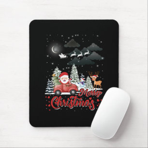 Frohe Weihnachten Vintage roter Weihnachtsmann LKW Mousepad