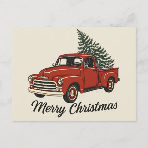 Frohe Weihnachten Vintage-Rotlastwagen & Kiefer