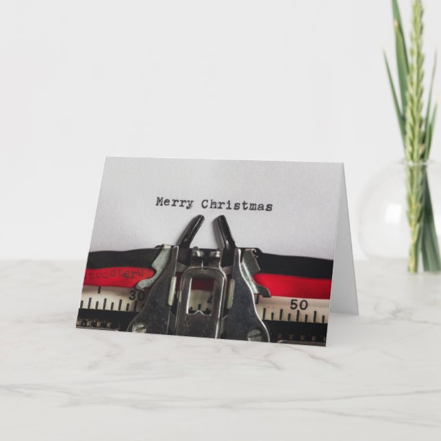 Frohe Weihnachten Vintage Schreibmaschine Personal (Vorderseite)