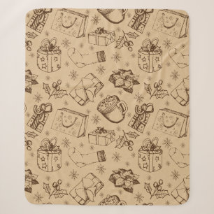 Frohe Weihnachten Vintage Stilmuster handgezeichne Sherpadecke
