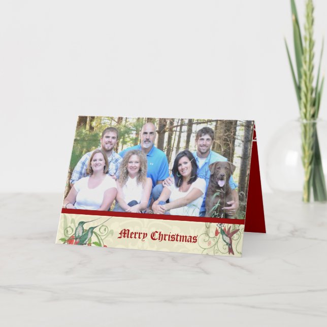 Frohe Weihnachten Vintage Vögel Ihr Foto (Vorderseite)