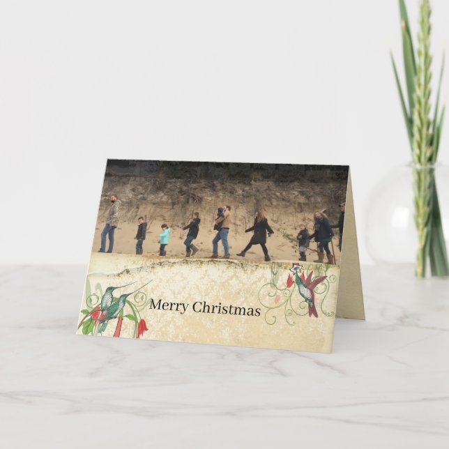 Frohe Weihnachten Vintage Vögel Ihr Foto (Vorderseite)