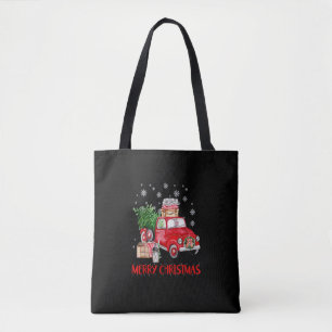 Frohe Weihnachten Vintage Wagon Roter LKW Baum Wei Tasche