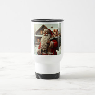 Frohe Weihnachten Vintage Weihnachtsmann Reisebecher