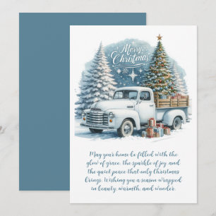 Frohe Weihnachten – Vintage Weißer LKW mit Geschen