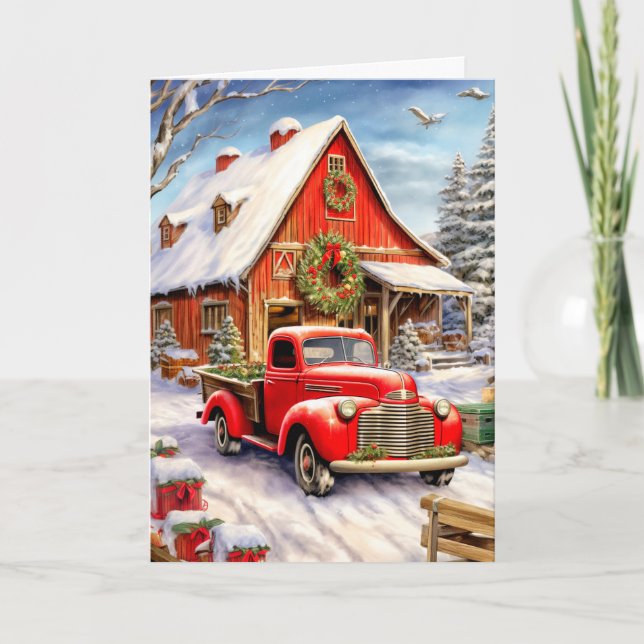 Frohe Weihnachten Vintagen Landhaus (Vorderseite)