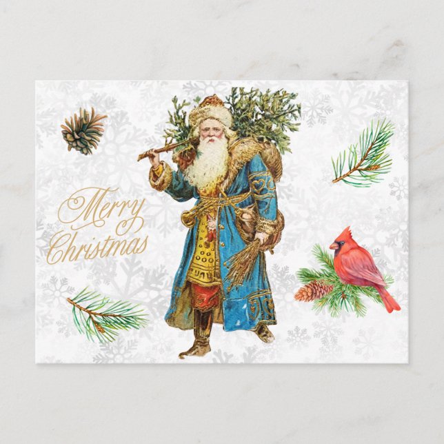 Frohe Weihnachten Vintagen Weihnachtsmann Collage (Vorderseite)