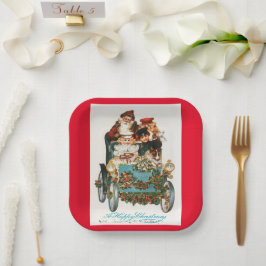 Frohe Weihnachten Vintager Kunsturlaub Pappteller