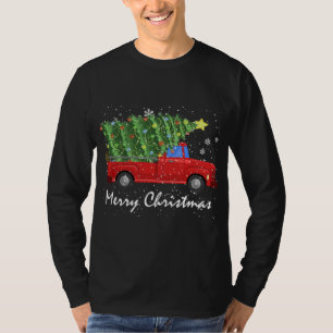 Frohe Weihnachten Vintager Red Truck mit Baum T-Shirt