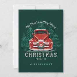 Frohe Weihnachten Vintager Red Truck Weihnachtsbau