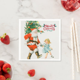 Frohe Weihnachten Vintager Weihnachtsfeiertag Serviette