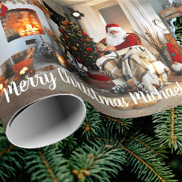 Frohe Weihnachten Vintager Weihnachtsmann-Individu Geschenkpapier