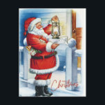 Frohe Weihnachten Vintager Weihnachtsmann vor der<br><div class="desc">Vintager Weihnachtsmann</div>