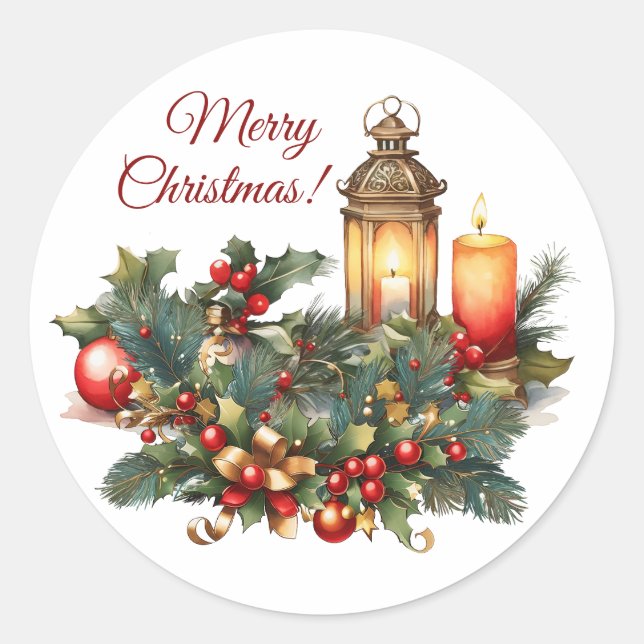 Frohe Weihnachten Vinyl Sticker (Vorderseite)