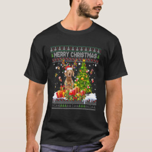 Frohe Weihnachten Vizsla Santa Xmas Tree Lights Ug T-Shirt