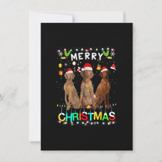 Frohe Weihnachten Vizsla Shirt Weihnachtsmannmütze Einladung