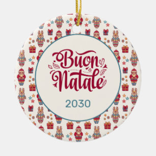 Frohe Weihnachten Volk Santa Rentiere Creme Benutz Keramik Ornament