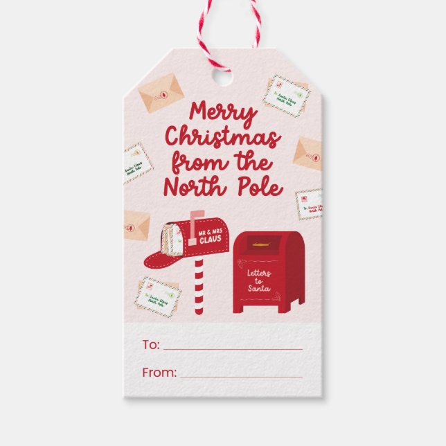 Frohe Weihnachten vom Nordpol Geschenkanhänger (Vorderseite)