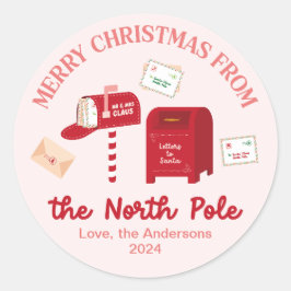 Frohe Weihnachten vom Nordpol Runder Aufkleber