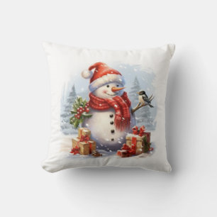 Frohe Weihnachten vom Schneemann Kissen