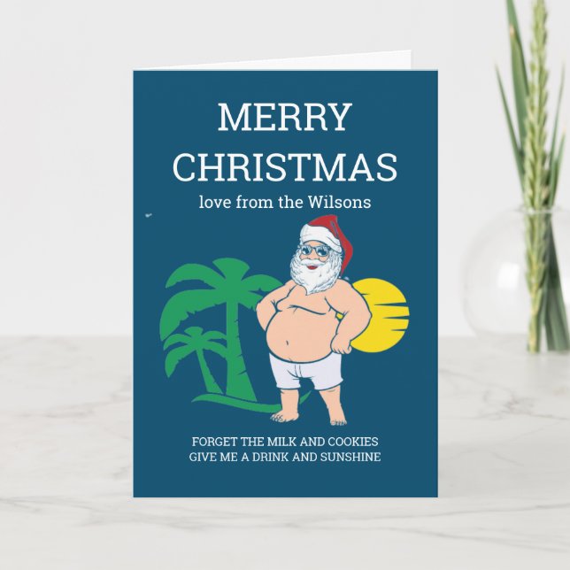 Frohe Weihnachten vom Strand Karte (Vorderseite)
