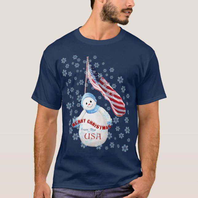 Frohe Weihnachten vom USAsnowman-T - Shirt (Vorderseite)