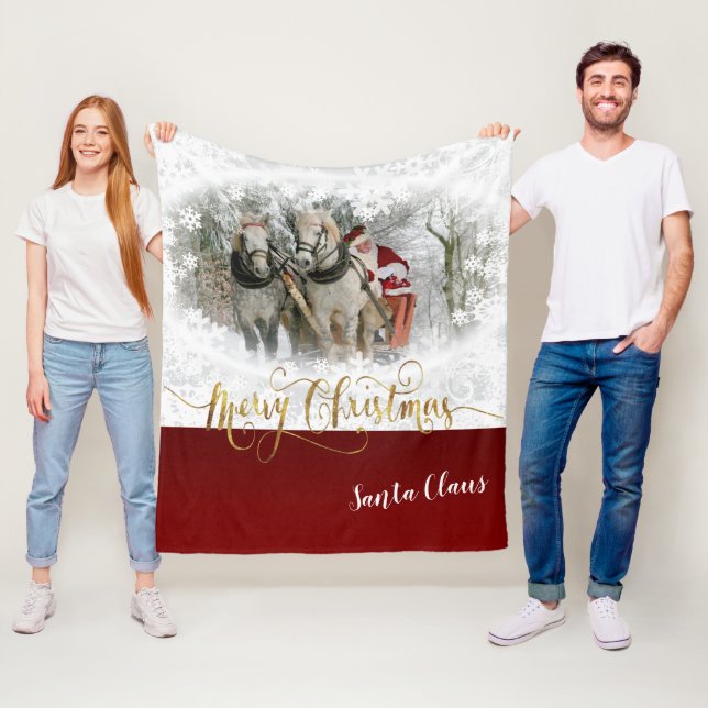 Frohe Weihnachten vom Weihnachtsmann - DIY Foto Fleecedecke (Beispiel)