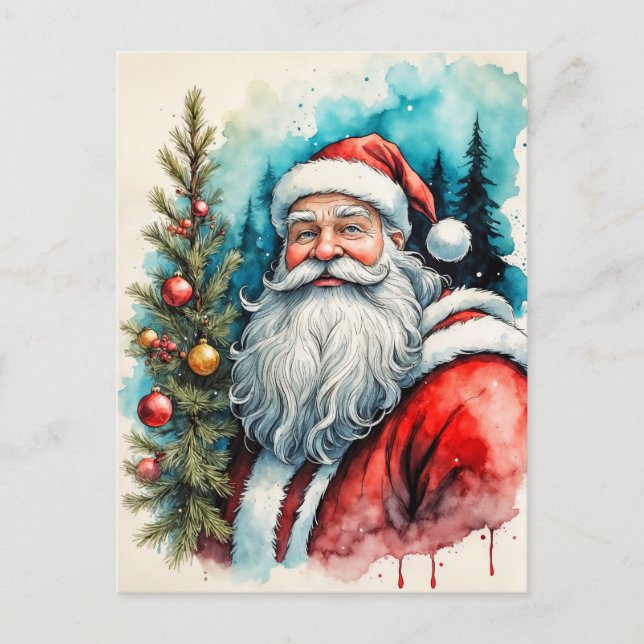 Frohe Weihnachten vom Weihnachtsmann Postkarte (Vorderseite)