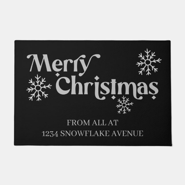 Frohe Weihnachten von allen bei Address Snowflake Fußmatte (Vorderseite)