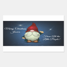 Frohe Weihnachten von allen kleinen Leuten Rechteckiger Aufkleber