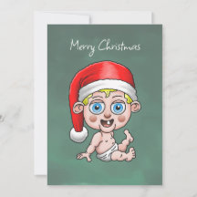 Frohe Weihnachten von Baby Santa Weihnachtskarte