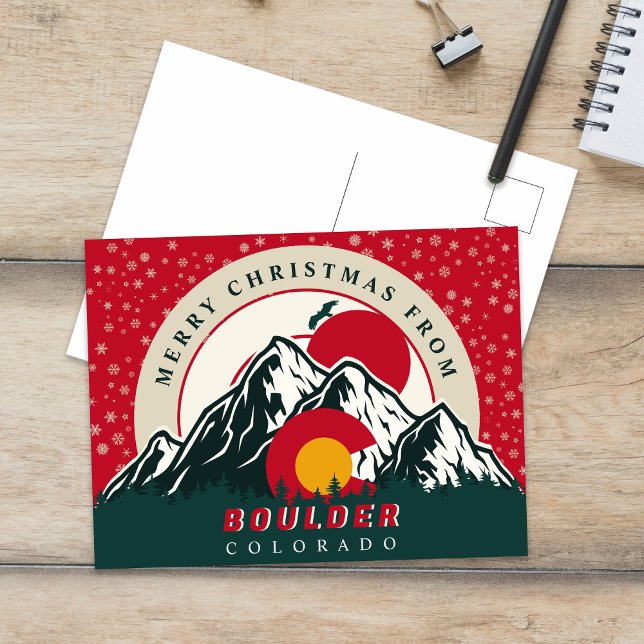 Frohe Weihnachten von Boulder Colorado Souvenirs Postkarte (Von Creator hochgeladen)