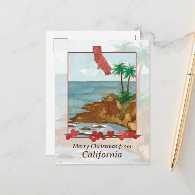 Frohe Weihnachten von California Beach Palm Trees (Vorderseite/Rückseite Beispiel)
