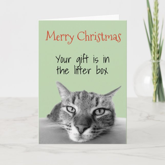 Frohe Weihnachten von Cat Geschenk ist in Litter B Karte (Vorderseite)