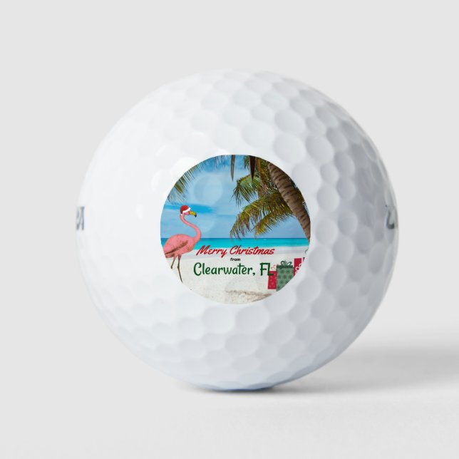 Frohe Weihnachten von Clearwater, FL Golfball (Vorderseite)